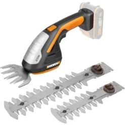Worx WG801E.9 Forbici Per Erba E Decespugliatore A Batteria 20V, Con 3 Lame Intercambiabili, 36W - Solo Corpo Macchina