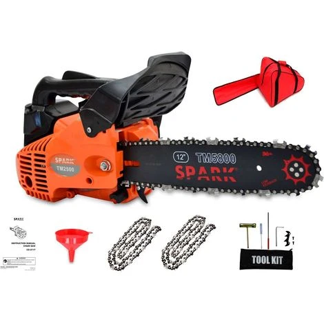 Spark - Motosega Da Potatura A Benzina 25cc, Lama 30cm/12", 44 Collegamenti A Catena, Easy Start, 880W 1,3CV Di Potenza, Sistema Antivibrazioni, 2 Catene, Borsa Per Il Trasporto 1 Spark - Motosega Da Potatura A Benzina 25cc, Lama 30cm/12", 44 Collegamenti A Catena, Easy Start, 880W 1,3CV Di Potenza, Sistema Antivibrazioni, 2 Catene, Borsa Per Il Trasporto