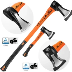 Deuba Ascia Spaccalegna Ed Accetta Set Manico Ergonomico Spaccare Legno Spacca Legna Accetta Spacco