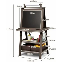 Cavalletto Per Bambini Cavalletto Per Disegno, Lavagna Bambini In Legno (caffè) -Husqvarni Negozio 20949000 5
