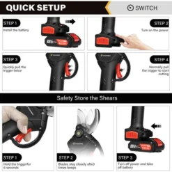88VF 9000mAh Forbice Da Potatura Elettrica Con 2 Batteria Potatore A Batteria Forbice Da Taglio Rami -Husqvarni Negozio 30435221 3