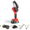 Mini Motosega Portatile, Batteria Al Litio 21V (x2), Lama Da 101,6mm (4), Include 1 Sega E 1 Catena Extra, Caricatore E Custodia Per Il Trasporto - Greencut GSM210L-4
