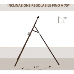 HOMCOM Cavalletto Pittura Studio Professionale Altezza E Inclinazione Regolabili In Legno - Marrone -Husqvarni Negozio 39507159 5