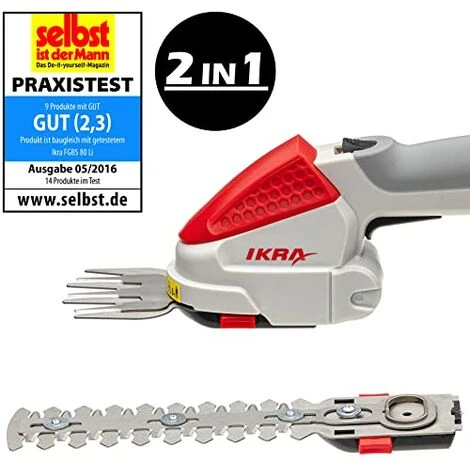 IKRA Cesoie Per Erba E Arbusti A Batteria 2in1 IGBS 1054 LI 7,2V, Durata Max. 175 Min, Incl. Batteria Caricabatterie E Borsa 2 IKRA Cesoie Per Erba E Arbusti A Batteria 2in1 IGBS 1054 LI 7,2V, Durata Max. 175 Min, Incl. Batteria Caricabatterie E Borsa - immagine 2