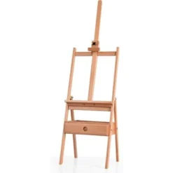 Cavalletto Per Pittura In Legno Di Pino, Cavalletto Professionale Con Altezza Regolabile, Cavalletto Per Dipingere E Disegnare, Ideale Per Bambini, Adulti E Pittori, 44 X 44 X 149,5 -193,5 Cm