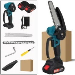 2000W Motosega Elettrica Senza Filo Da 6 Pollici Senza Spazzola Con 2 Batterie