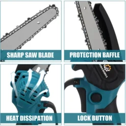 2000W Motosega Elettrica Senza Filo Da 6 Pollici Senza Spazzola Con 2 Batterie -Husqvarni Negozio 54337811 4