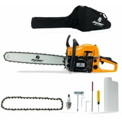 Jhonsorr Motosega A Scoppio 52cc A Benzina Lama 50 Cm Kit Professionale + Candela Catena E Borsa Per Il Trasporto In OMAGGIO