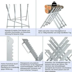 Randaco Sowingbock Metal Galvanizzato 150 Kg Di Capacità Di Carico 80x81x80 Cm Assistente Di Segale In Legno Bock Assistente In Legno Sash Sash Sash Shewbock -Husqvarni Negozio 57706505 4