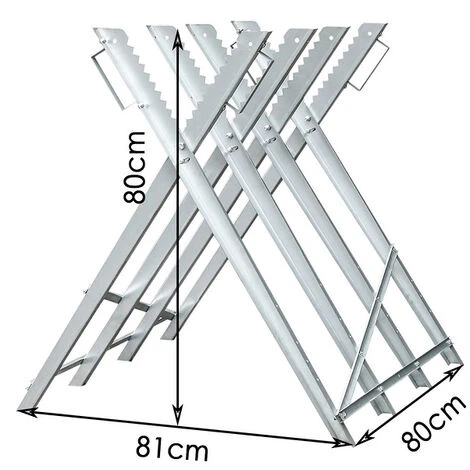 Randaco Cavalletto In Acciaio Zincato - Con Denti Da 150kg - Pieghevole 4 Cavalletti 2 Randaco Cavalletto In Acciaio Zincato - Con Denti Da 150kg - Pieghevole 4 Cavalletti - immagine 2