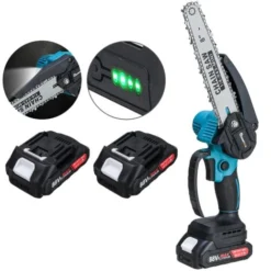 8'' Motosega Elettrica Con 2 Batterie Del Display Digitale Sega A Catena A Una Mano