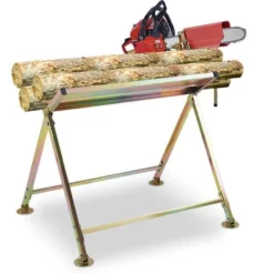 Hengda Cavalletto Per Tronchi - Acciaio Zincato - Per Motosega Pieghevole L 72 X H 81 Cm
