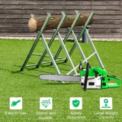 Cavalletto Per Legna Taglialegna Portata Massima 100 Kg Con Maniglie Bordi Seghetati