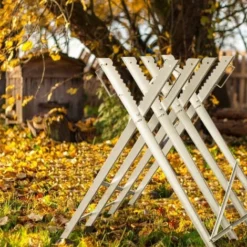 Hengda Cavalletto In Acciaio Zincato - Con Denti Da 150kg - Pieghevole 4 Cavalletti -Husqvarni Negozio 65644590 4