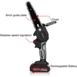 Motosega A Batteria 88V Mini Motosega A Batteria 3000W - Cordless Da 6 Pollici - Con 2 Batterie -Husqvarni Negozio 66175223 4