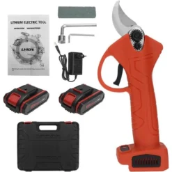 Forbice Da Patatura Elettrica Con 2 Batterie Cesoia Elettrica Per La Potatura MAX. 30mm Rosso