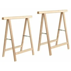 COPPIA CAVALLETTI PIEGHEVOLE PIEGHEVOLI CAVALLETTO IN LEGNO FAGGIO 75x75cm 579