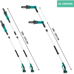 VONROC Motosega Telescopica 20V - 200 Fino A 260 Cm. Con Batteria 4.0Ah E Caricatore Rapido -Husqvarni Negozio 68961752 5