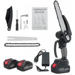 8 Pollici 3000W Motosega A Batteria Con 2 Batterie Motosega Elettrica Per Legno Nero