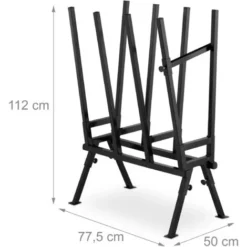 Relaxdays Cavalletto Taglialegna, 200 Kg, Trespolo Per Tagliare La Legna Con Motosega, Acciaio, HLP 112x77,5x50 Cm, Nero -Husqvarni Negozio 70967869 4