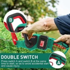 Tagliasiepi Elettrico Brushless 36V HYCHIKA, 2 2.0 Ah Batteria, Tagliasiepi A Batteria, 60cm Lama Con Coprilama, 26mm Diametro, Design A 2 Lame, Maniglia Girevole, Per Rifilatura In Parco, Giardino -Husqvarni Negozio 78917054 4