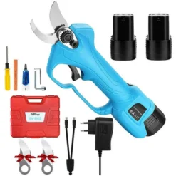 Cesoie Per Potatura Elettriche Professionali, 2 Batterie Ricaricabili Al Litio Da 2000 MAh, Diametro Di Taglio Da 25 Mm (0,98 Pollici), Per Alberi Da Giardinaggio, 6-8 Ore Di Lavoro