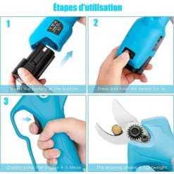 Cesoie Per Potatura Elettriche Professionali, 2 Batterie Ricaricabili Al Litio Da 2000 MAh, Diametro Di Taglio Da 25 Mm (0,98 Pollici), Per Alberi Da Giardinaggio, 6-8 Ore Di Lavoro -Husqvarni Negozio 81371323 5