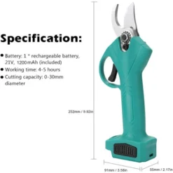 Potatore Elettrico A Batteria 21V Potatura Cesoia Efficiente Albero Da Frutto Bonsai Potatura Rami Taglierina Strumento Paesaggistico -Husqvarni Negozio 85894986 3