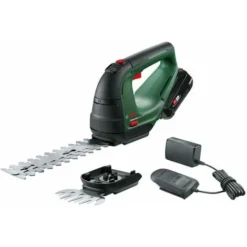 Bosch Cesoia Per Erba A Batteria AdvancedShear 18V-10 (1 Batteria Da 2,0 Ah, Sistema 18 Volt, Fino A 85 M² Di Taglio, Con Lame Rifilasiepi E Per Erba, In Confezione Di Cartone)