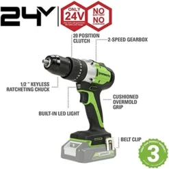 Greenworks Potatore Ad Asta, 24V, 20 Cm Lunghezza Spada, Trapano-giravite Con Batteria 2Ah E Caricabatterie -Husqvarni Negozio 87877486 3