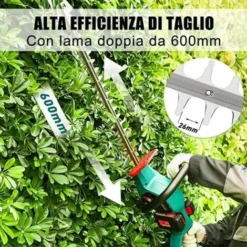 Tagliasiepi Elettrico HYECHO Tagliabordi Elettrico 18V + 2 Batterie 2.0Ah -Husqvarni Negozio 89569259 4