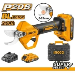 Husqvarni Negozio 33 FORBICE CESOIA DA POTA A BATTERIA 20V 2,0 Ah CON MOTORE BRUSHLESS FORBICI INGCO