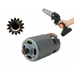 MOTORE DI RICAMBIO MINI MOTOSEGA A BATTERIA CON DOPPIA CORONA 12 E 14 DENTI