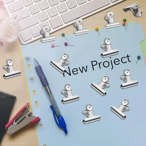 MINKUROW Clip Per Bulldog, 50 Pezzi 22mm Clip Per Raccoglitore Bulldog Clip Per Raccoglitore Per Ufficio Graffette Per Raccoglitore Di File Clip In Metallo, Per Foto Forniture Per Ufficio A Casa (Arge 5 MINKUROW Clip Per Bulldog, 50 Pezzi 22mm Clip Per Raccoglitore Bulldog Clip Per Raccoglitore Per Ufficio Graffette Per Raccoglitore Di File Clip In Metallo, Per Foto Forniture Per Ufficio A Casa (Arge - immagine 5