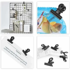 MINKUROW Piccole Clip, 50 Clip In Metallo Per Raccoglitori Bulldog, 22 Mm Fermagli Per Carta Bulldog, Clip A Cerniera Nere Per Sacchetti Di Cibo, Foto, Articoli Per La Casa E L'ufficio (nero) -Husqvarni Negozio 91850506 5