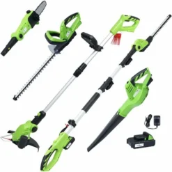 Set 5 Utensili Da Giardino A Batteria Con Batterie E Caricatore VidaXL