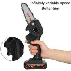 MINI SEGA ELETTRICA A BATTERIA 24V MOTOSEGA PORTATILE POTATURA DA GIARDINO