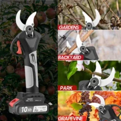 Forbici Da Potatura Elettriche A Batteria Senza Spazzole 21V Ricaricabili 2.0A A Batteria Al Litio Potatore Per Rami D'albero Forbici Da Giardino Diametro Di Taglio 40 Mm 4 Ingranaggi Regolabili -Husqvarni Negozio 92491070 5