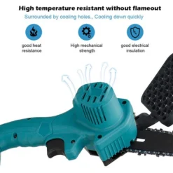 Motosega Elettrica Da Giardino Motosega A Batteria 6'' 88V Portatile Con 2 Batterie 9000mAh + Lama + Sega + Caricabatterie Blu -Husqvarni Negozio 93344331 3