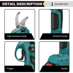 Potatore Elettrico A Batteria 388VF 30mm Max. Forbici Taglia Rami Da Potatore VIOLEWORKS (senza Batteria Compatibile Con Makita 18V) -Husqvarni Negozio 93344394 4