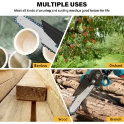 Mini Motosega Elettrica A Batteria Da 6 Pollici Con Potatura A Mano Da Giardino Senza Fili Con 2 Batterie -Husqvarni Negozio 93344400 5