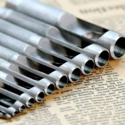 Trade Shop - Set 12 Fustelle Punzoni In Acciaio Per Cuoio Lamiere Stoffa Pelle Legno 3-19 Mm -Husqvarni Negozio 95093757 4