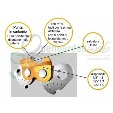 Catena Per Motosega Widia - 52 Maglie - 3/8'' - 1,3 Mm Spessore - Low Profile 2 Catena Per Motosega Widia - 52 Maglie - 3/8'' - 1,3 Mm Spessore - Low Profile - immagine 2